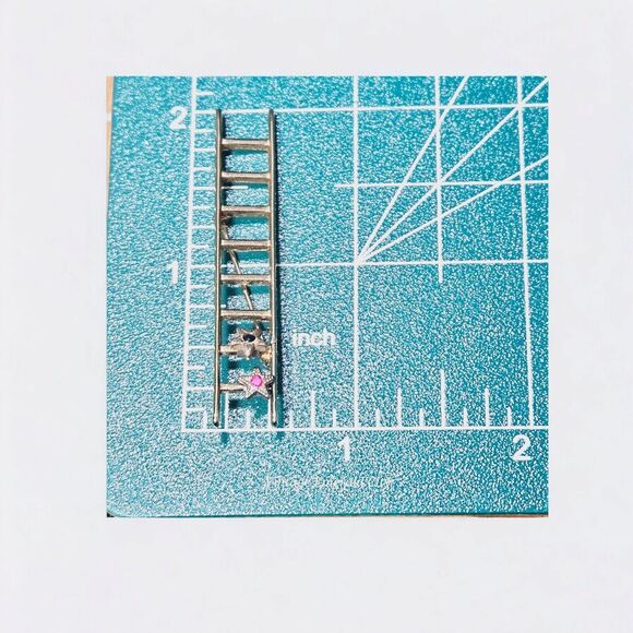 Mary Kay Gold Tone Metal Ladder to Success 2 Stars Brooch Vtg Bohemian Pin Pink - Picture 9 of 11